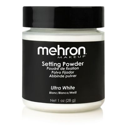 Mehron Makeup Setting Powder | Loose Powder Makeup | Loose Setting Powder Makeup Perfect for Halloween 1 oz (28 g) (Ultra White)