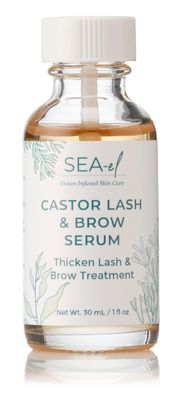 Sea El Castor Lash &amp; Brow Serum Organic Castor Oil Rosemary Oil &amp; Black Seed Oil Hair Conditioner - Eyelashes &amp; Eyebrow Thickening &amp; Growth Essentials for Women &amp; Men - 1 fl oz Bottle