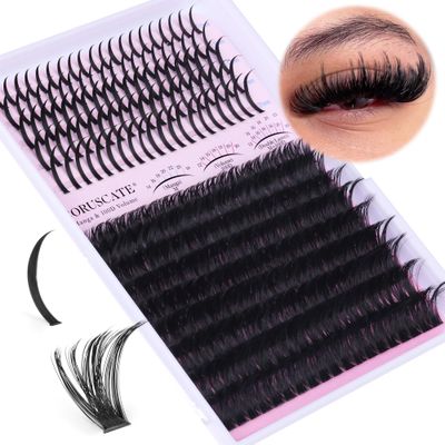 Lash Clusters 100D Long 12-20mm Lash Spikes, Thick Eyelashes Cluster Volume Individual Lashes DIY Spiky Lash Extension Mega Cluster Eyelash Extensions Mink Strips Lashes by CORUSCATE
