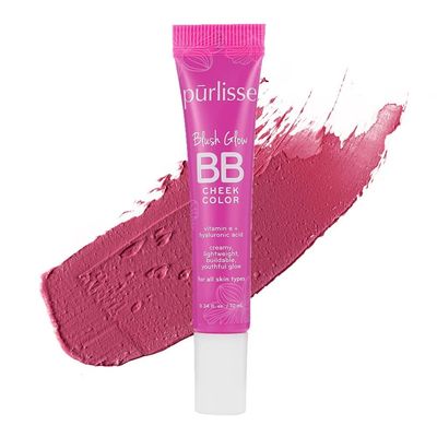 purlisse Blush Glow BB Cheek Color Cruelty-free &amp; clean, Paraben &amp; Sulfate-free, Cream blush, Long lasting, Vitamin E hydrates | Pretty Plum 0.34oz