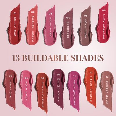 Just Herbs Organic Creamy Matte 3 in 1 Lip &amp; Cheek Tint, Blush For Women - SLS,Chemical &amp; Paraben Free - 0.14 fl. oz. (Soft Nude)