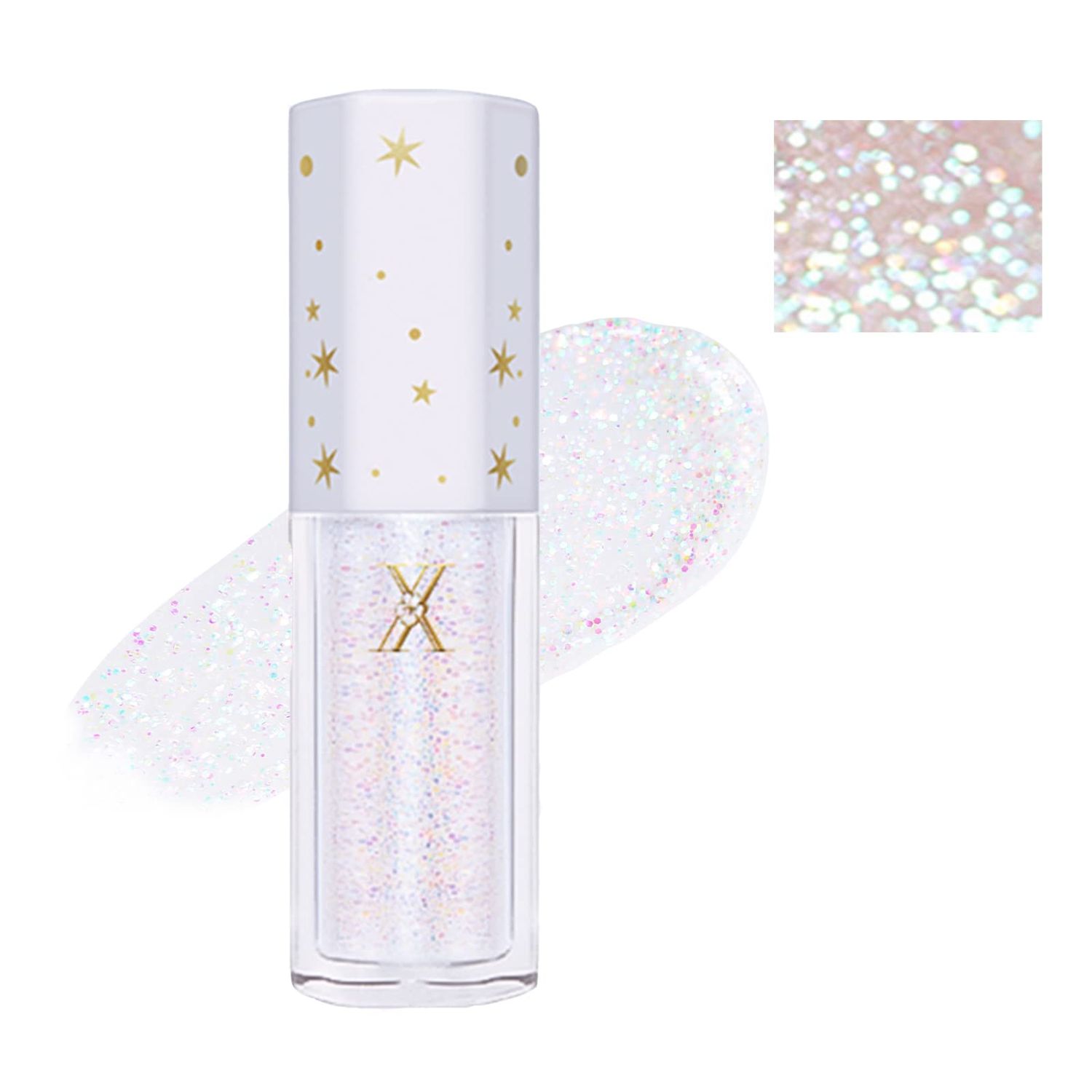 Liquid Glitter Eyeshadow, Everfavor X Voilet Fairy | Easy to Apply, Quick Drying, Long Lasting, Lightweight K-Drama Makeup Twinkle Eye Shadow 0.15 oz