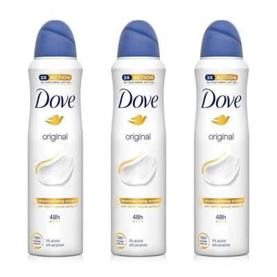 Dove Original Aerosol AntiPerspirant Deodorant 150ml Pack of 3