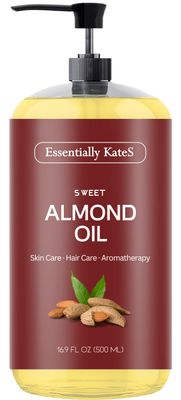Essentially KateS Sweet Almond Oil 16.9 oz - 100% Pure and Natural and Cold Pressed
