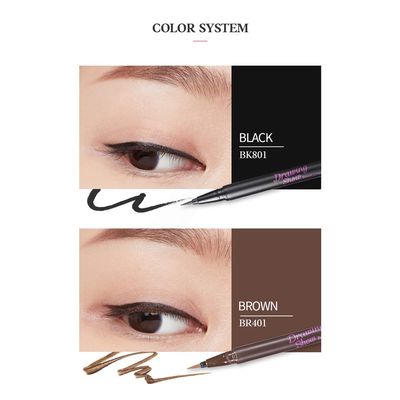 ETUDE Drawing Show Brush Eyeliner #BR401 Brown (21AD) | Clear-Cut Soft Brush Eyeliner for a Long-Lasting Eyes Makeup | K-beauty