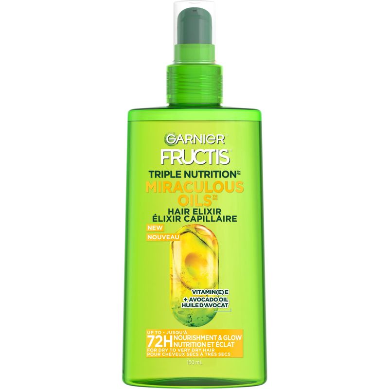 Garnier Fructis Triple Nutrition Marvelous Oil Hair Elixir, 5.0 Fl Oz, 1 Count (Packaging May Vary)