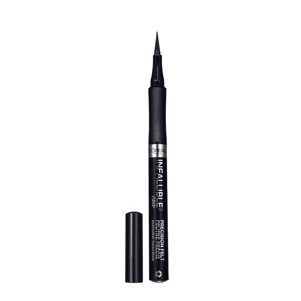 LOral Paris Cosmetics Infallible Grip Precision Felt Eyeliner, Smudge Resistant, Long Lasting Waterproof Eyeliner, Black, Black, 0.03 fl oz
