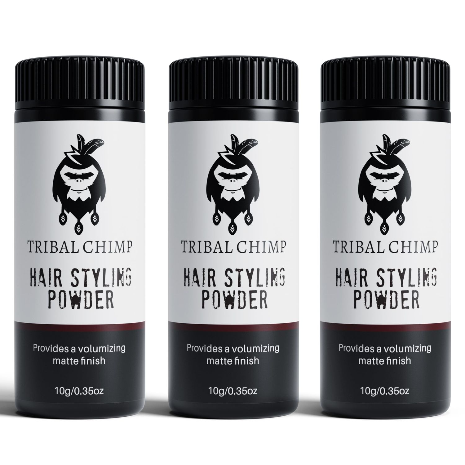 Tribal Chimp Hair Styling Powder, Volumizing Texture Powder, Long-Lasting Styling Powder, No Residue, Easy to Apply Hair Powder for Men, Matte Finish, 10 g, Pack of 3 (Pack of 3)