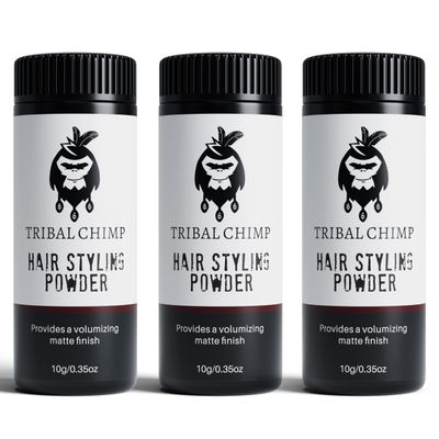 Tribal Chimp Hair Styling Powder, Volumizing Texture Powder, Long-Lasting Styling Powder, No Residue, Easy to Apply Hair Powder for Men, Matte Finish, 10 g, Pack of 3 (Pack of 3)