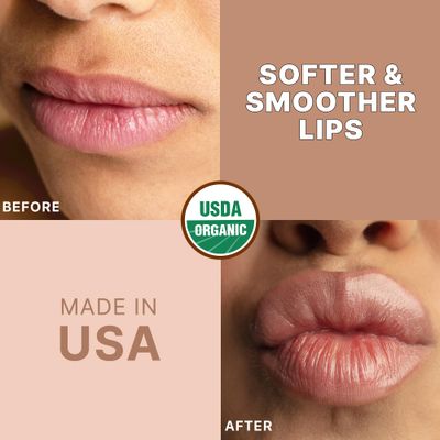 USDA Organic Lip Scrub Vanilla - USA Made All Natural Lip Exfoliator, Moisturizing Scrub for Dry Lips, Lip Scrubber Exfoliator &amp; Sugar Scrub for Smooth Lips, Small Beauty Gifts