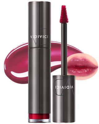 VIDIVICI Millennial Tint Glit - Transfer Proof Moisture Korean Lip Tint with Long-Lasting Color, Lightweight Water Jelly Texture, Hydrating &amp; Smudge-Free Lip Stain, 0.13oz (01 PLUM WITH ME)