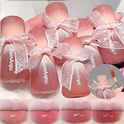 DENESTUP 6Pcs Hydrating Lip Gloss Jelly Lipstick, Clear Oxygen Lip Glaze, Moisturizing &amp; Plumping Water Lip Stain Waterproof Long Lasting Cute Makeup for Girls