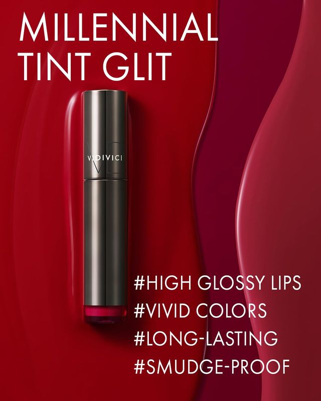 VIDIVICI Millennial Tint Glit - Transfer Proof Moisture Korean Lip Tint with Long-Lasting Color, Lightweight Water Jelly Texture, Hydrating &amp; Smudge-Free Lip Stain, 0.13oz (01 PLUM WITH ME)