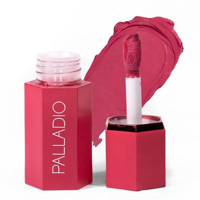 Palladio Liquid Blush for Cheeks &amp; Lips 2-in-1 Makeup Face Blush, Weightless Cream Formula, Smudge Proof Long-Wearing Pigmented Blush, Natural Look Makeup Face Blushes, Dewy Finish, Deep Fuchsia