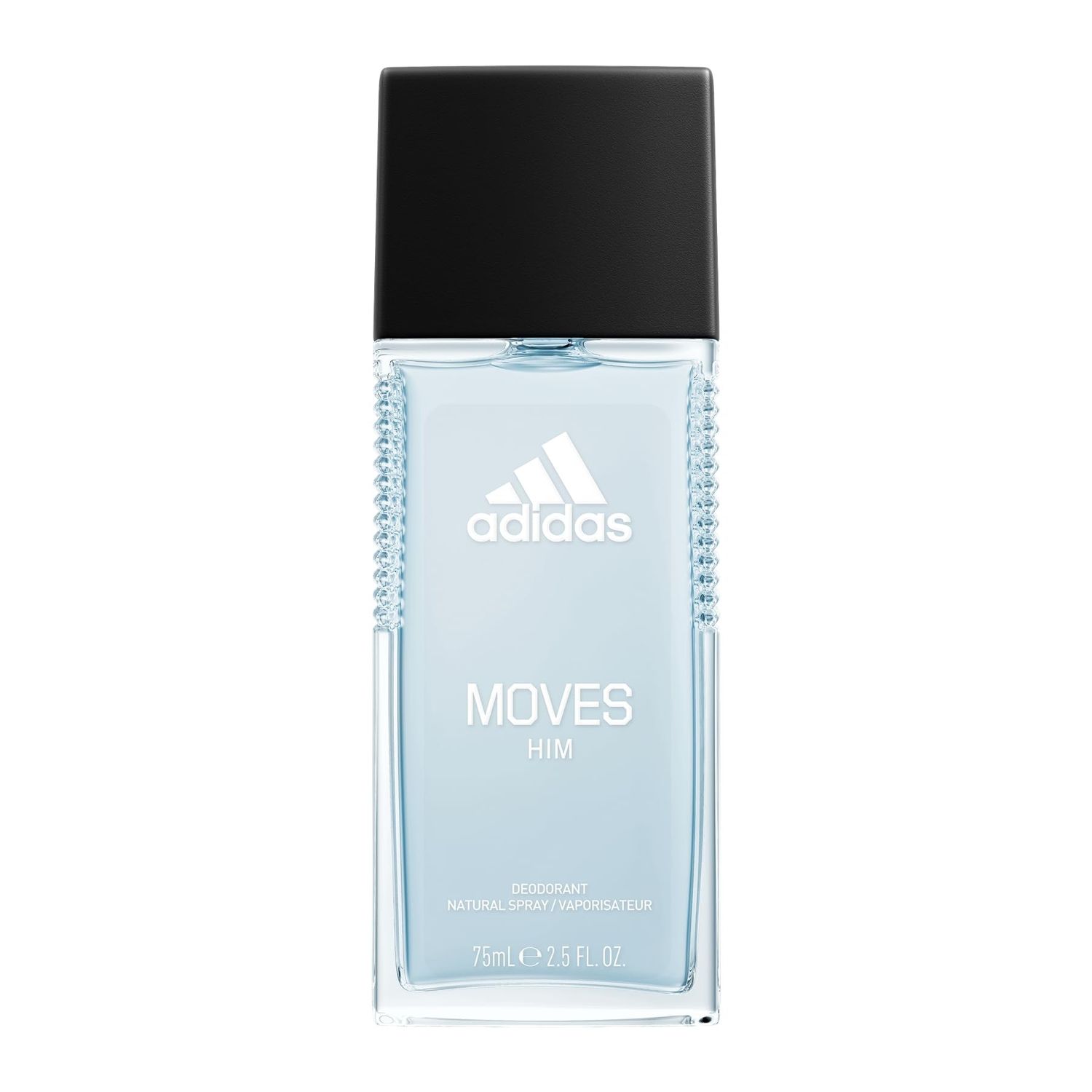 Adidas Moves Him Body Fragrance 2.5 fl oz (Pack of 1) , Notes of Green Apple, Cedarwood, Musk, Men&#39;s Fragrance, Long Lasting, Sporty Fragrance, Travel Size