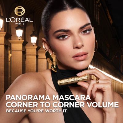 LOral Paris Voluminous Panorama Mascara, Volumizing and Lengthening Mascara, Waterproof Longwear and Smudge Resistant Make Up, Black, 0.33 Fl Oz