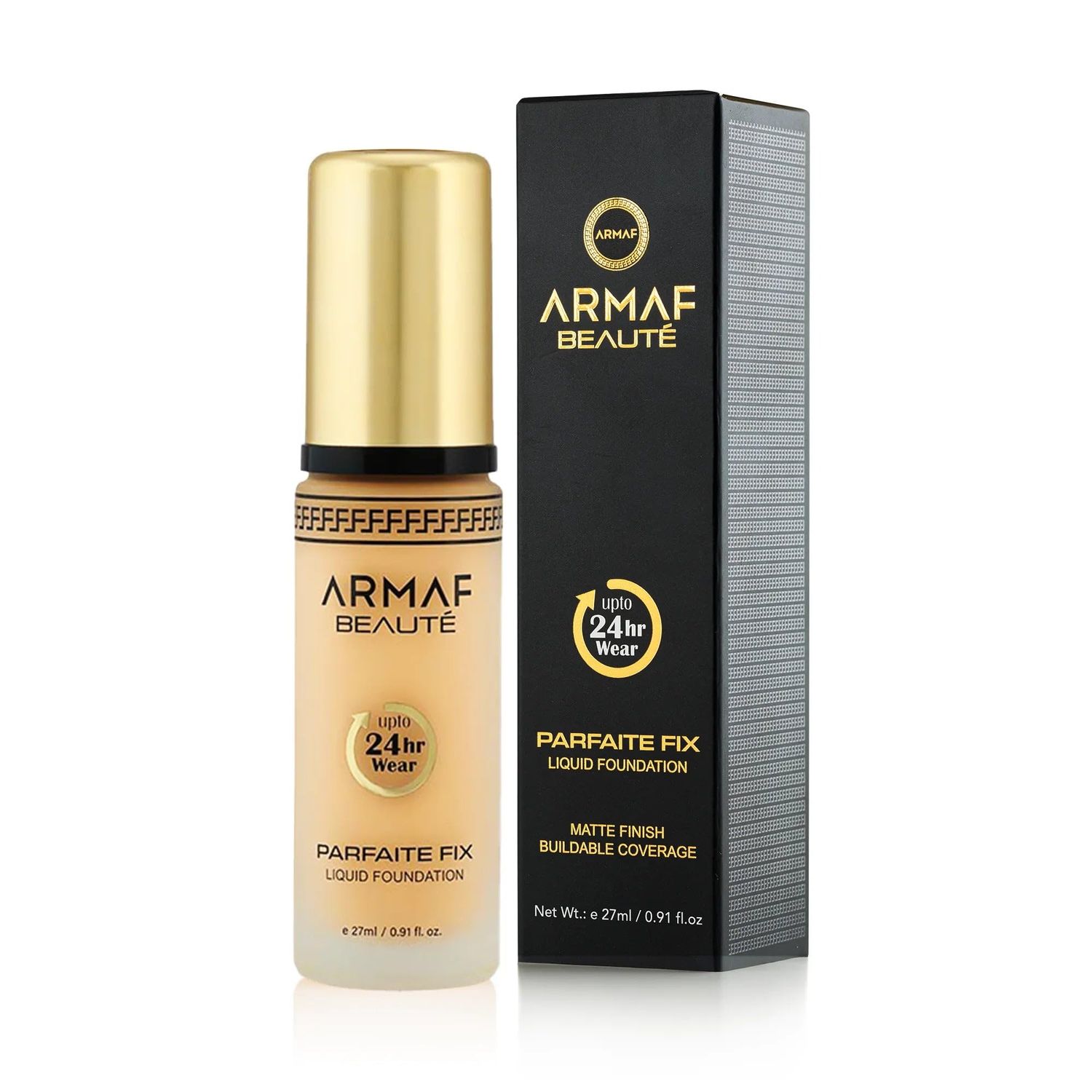 Armaf Beaut Parfaite Fix Liquid Foundation Makeup - Water Resistant, Lasts Up To 24 Hours | Sand, 27 ml0.91 fl.oz