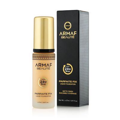 Armaf Beaut Parfaite Fix Liquid Foundation Makeup - Water Resistant, Lasts Up To 24 Hours | Sand, 27 ml0.91 fl.oz