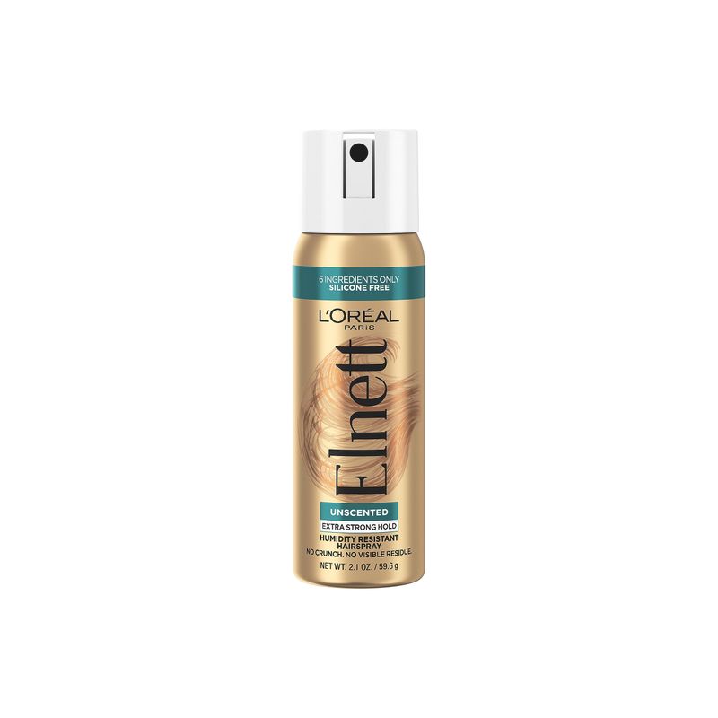 L'Oreal Paris Elnett Hair Care Elnett Satin Extra Strong Hold Hairspray - Unscented, Long Lasting  Humidity Resistant, Hair Styling Spray, 2.2 Oz