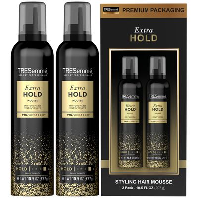 TRESemm Hair Mousse 2-Pack  Keratin Repair Hair Mask - Extra Hold Alcohol-Free, Anti-Humidity, Anti-Frizz Hair Products (3 Piece Set)