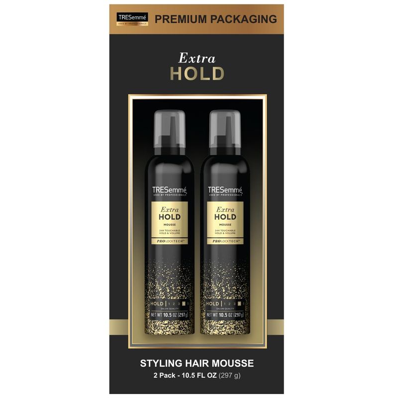 TRESemm Hair Mousse 2-Pack  Keratin Repair Hair Mask - Extra Hold Alcohol-Free, Anti-Humidity, Anti-Frizz Hair Products (3 Piece Set)