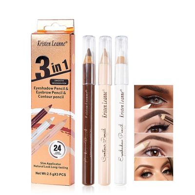 Eyebrow Pencil Eyebrow Lift Highlighting Pencil, Contour Pencil Set Highlighter Stick, Eyeliner, -3 Eye Makeup Pencil Set, Fill &amp; Define Eyebrows, For Women (01# Light Brown)
