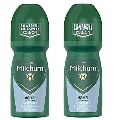 Mitchum Invisible Anti-Perspirant &amp; Deodorant Roll-On, Unscented 3.4 oz (Pack of 2)