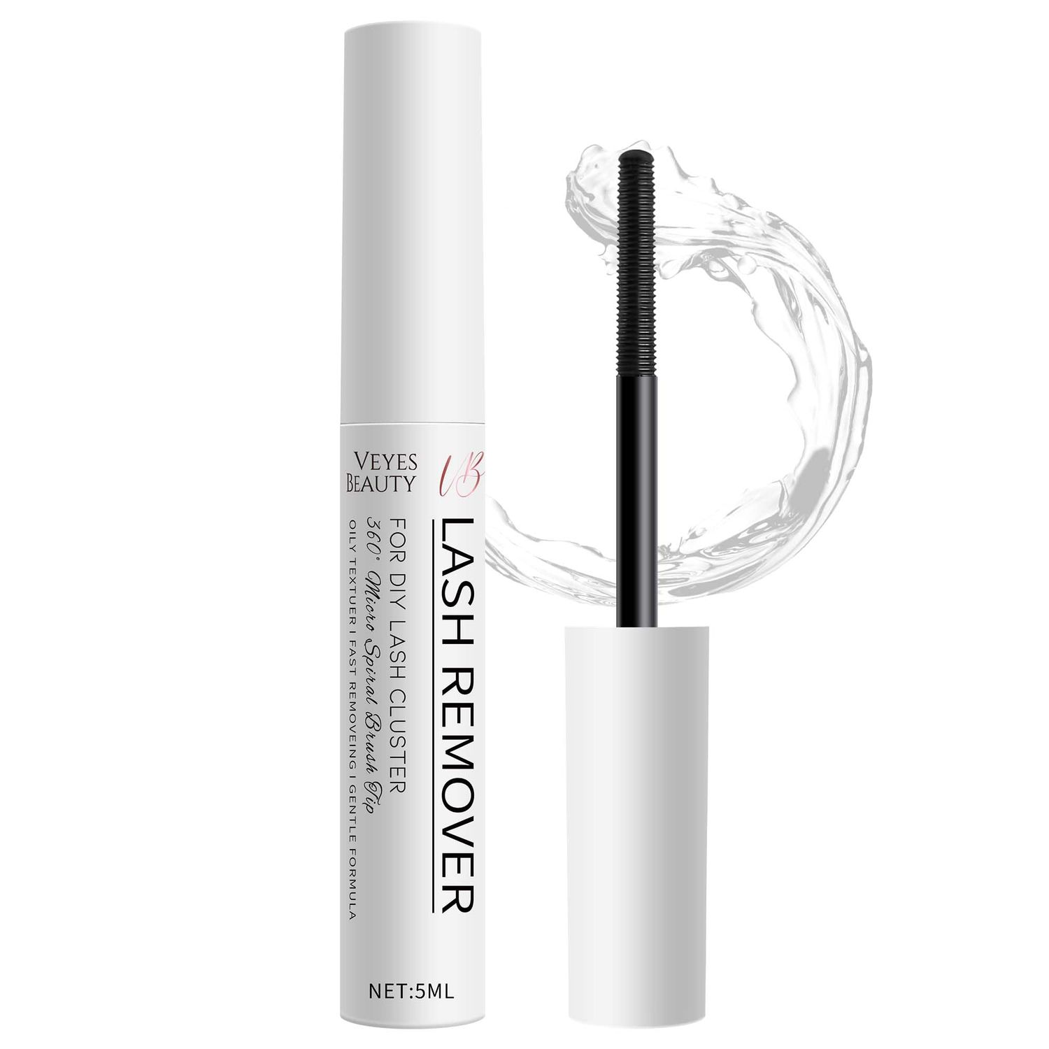 VEYESBEAUTY Cluster Lash Glue Remover 5ML Eyelash Remover for DIY Lash Extensions at home Clear Remover for Self-application Individual Lashes