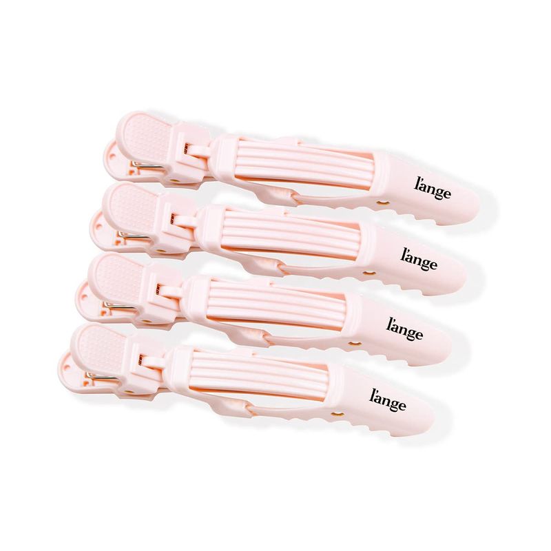 Lange Alligator Hair Clips | Wide Teeth | Double-Hinged Design | For Sectioning &amp; Securing Hair | Professional Styling Results | 4-Pack (Blush)
