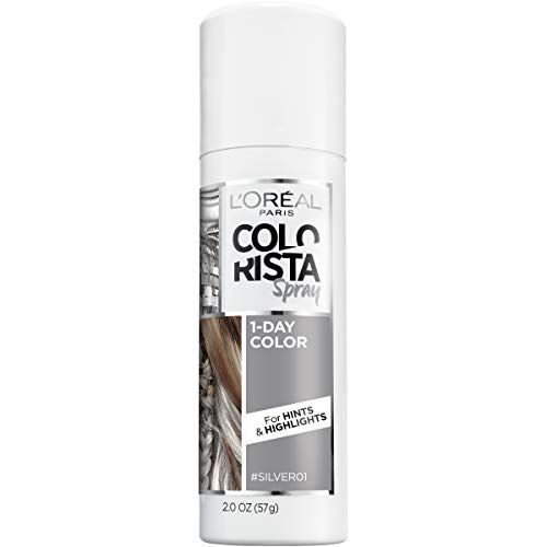 L&#39;Oreal Paris Colorista 1-Day Washable Temporary Hair Color Spray, Silver, 2 Ounce