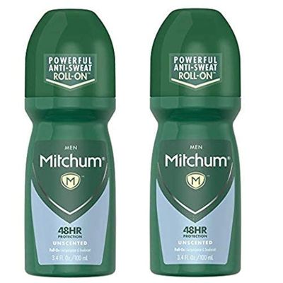 Mitchum Invisible Anti-Perspirant &amp; Deodorant Roll-On, Unscented 3.4 oz (Pack of 2)