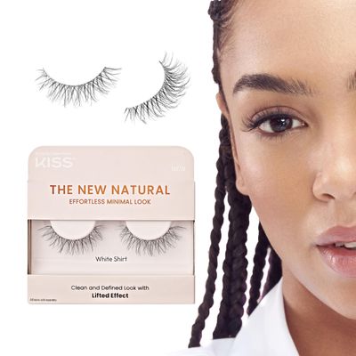KISS The New Natural Effortless Minimal Look False Eyelashes 12mm, Full Strip Lash Single Pack, NNS01, 1 Pair