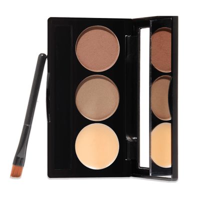 Brow Bar To Go by Gerard Cosmetics (Medium to Ebony) | Brow Trio Kit with Brow Powder, Brow Wax, and Angled Brush | Eyebrow Powder Dark Brown | Cruelty Free &amp; Made in the USA
