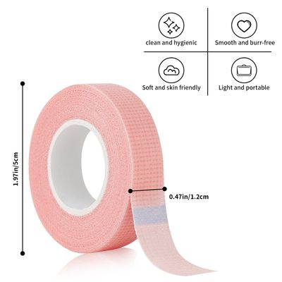 Flezoo 8 Rolls Lash Tape 9m10 Yard Pink Adhesive Eyelash Tape Breathable Fabric Eyelash Extension Tape Makeup Lash Tape for Eyelash Extensions Supplies