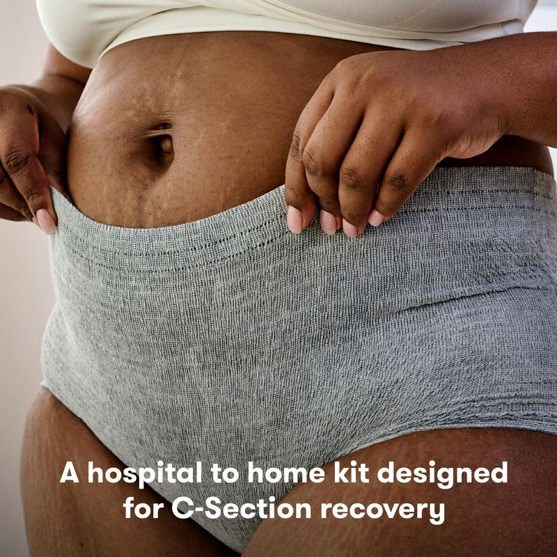 Frida Mom C-Section Recovery Must Have Kit for Labor, Delivery, &amp; Postpartum, Socks, Peri Bottle, Disposable Underwear, Abdominal Support Binder, Shower Wipes, Silicone Scar Patches, &amp; Toiletry Bag