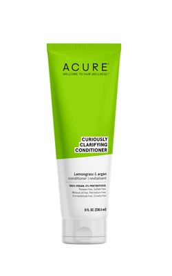 Acure Curiously Clarifying Conditioner &amp; Argan Gently Cleanses, Removes Buildup, Boost Shine &amp; Replenishes Moisture Lemongrass 8 Fl Oz