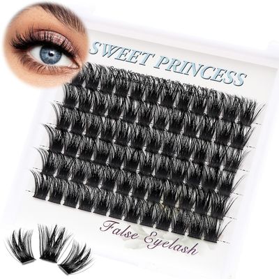 Bodermincer 72 Cluster Bundles 3D Effect Glue Bonded Individual LashEyelash Extensions Natural Style (10MM)