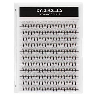 Dedila 10Rows-220pcs Pro Grafting12D Natural Long Premade Fans Eye Lashes Soft and Lightweight Beauty Individual False Eye Lashes Makeup Cluster Volume Eye Lashes Extensions 10-16mm to Choose (15mm)