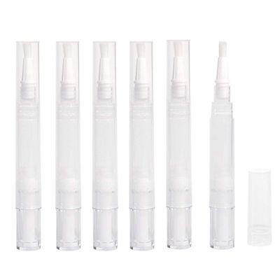 6 Pcs 3ml Transparent Empty Twist Pens with Brush Tip Nail Oil Pen Cosmetic Lip Gloss Container Applicators Eyelash Growth Liquid Tube