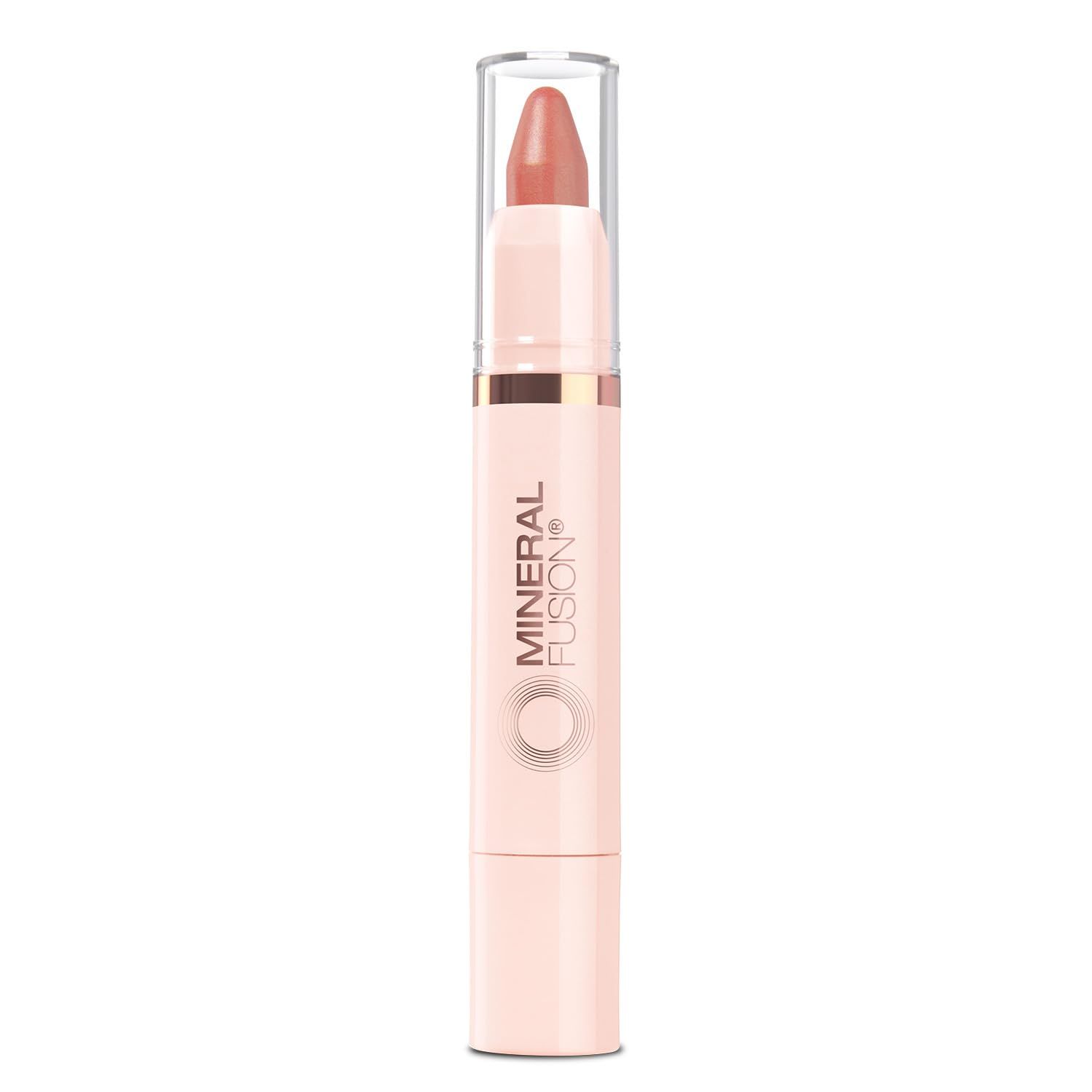 Mineral Fusion NEW Sheer Moisture Lip Tint, Buildable Lip Color, Hydrating Lip Balm with Jojoba Oil, Shea Butter &amp; More, Hydrates &amp; Nourishes, FD&amp;C Dye-Free &amp; Hypoallergenic, Empowered, Peach Nude