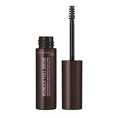 Rimmel London Wonder&#39;Full 24HR Eyebrow Mascara, Long-Wearing, Waterproof, Smudge-Proof, 003, Dark Brown, 0.04oz