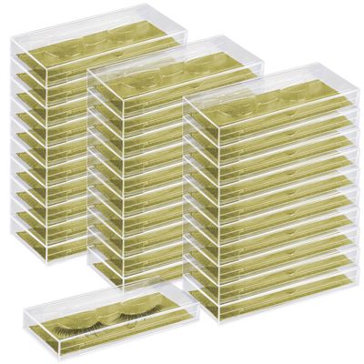 Empty Lash Boxes for False Eyelashes - 30 Pack Lash Cases, Customizable Eyelash Packaging, Bulk Lash Storage Containers, Lash Box Packaging, Premium Display &amp; Protection (Gold)