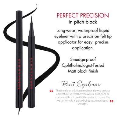Ruby Hammer Precision Liquid Eyeliner - Pitch Black for Women - 0.04 oz Eyeliner