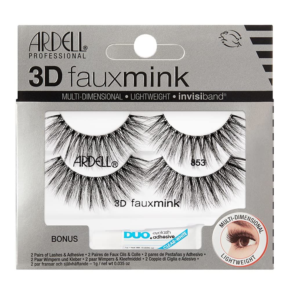 Ardell 3D Faux Mink 853 Lashes  1 gram DUO Pipette, 2 pairs