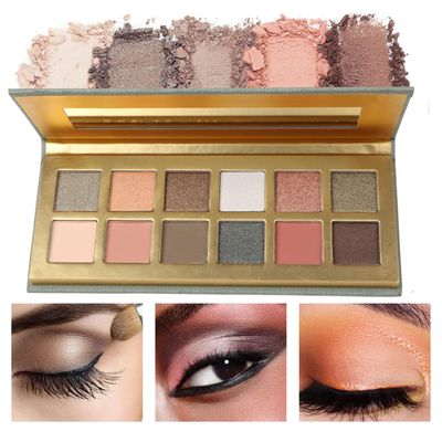 MTDXILTAI 12 Colors Naked Eyeshadow Makeup Palette Matte &amp; Pearlescent Make Up Pallet with Mirror Highly Pigmented Long Lasting Waterproof Travel Size Gift Kit