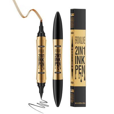 2 in 1 Eyebrow Microblading Pen, 2024 New 3D Microblading Eyebrow Pen Tattoo Pencil 4 Fork Tip, Waterproof Magic Microblading Eyebrow Pencil for Natural Makeup Last All Day - 9703#Light Brown