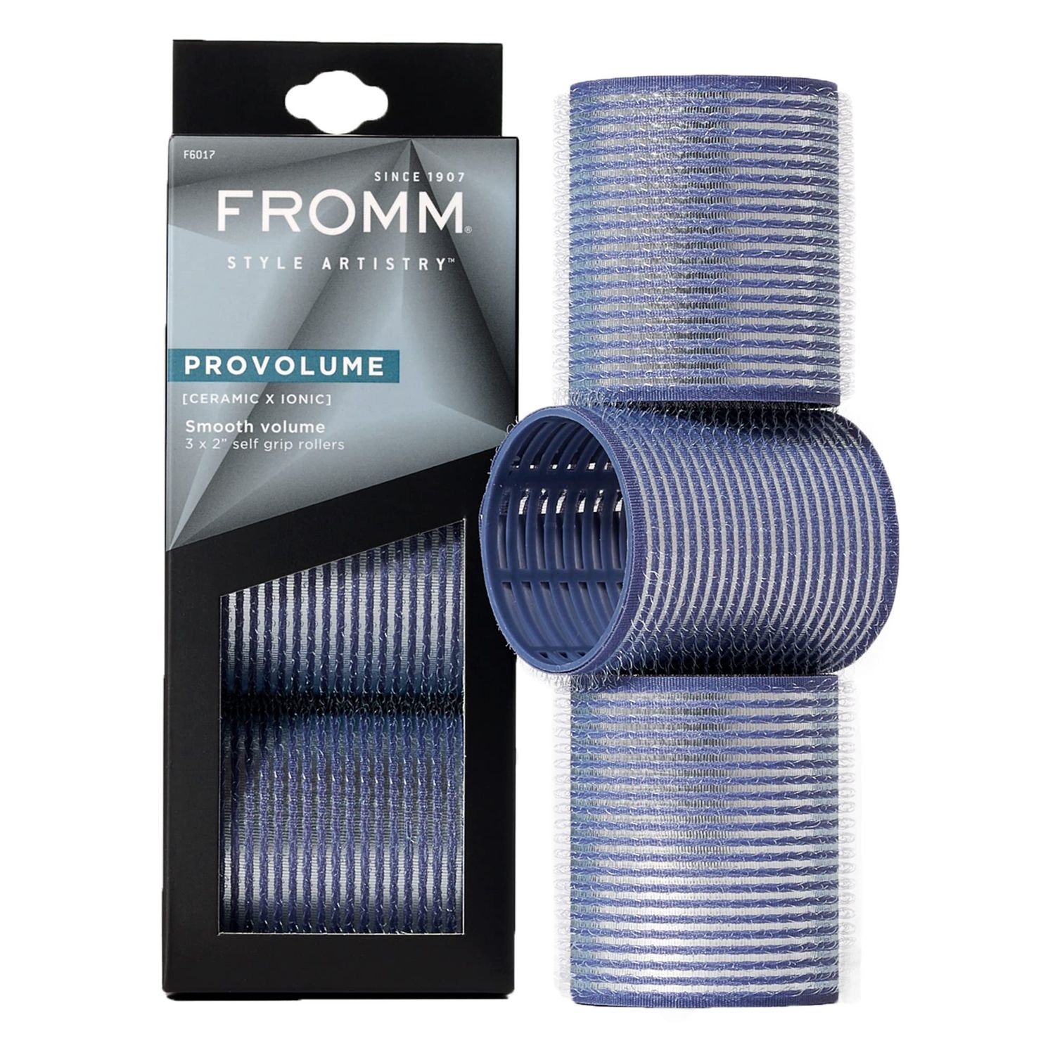 Fromm ProVolume 2&quot; Self-Grip Ceramic Ionic Thermal Hair Rollers, 3 Count, Large Salon Quality Hair Curlers for Medium to Long Length Hair and Curtain Bangs