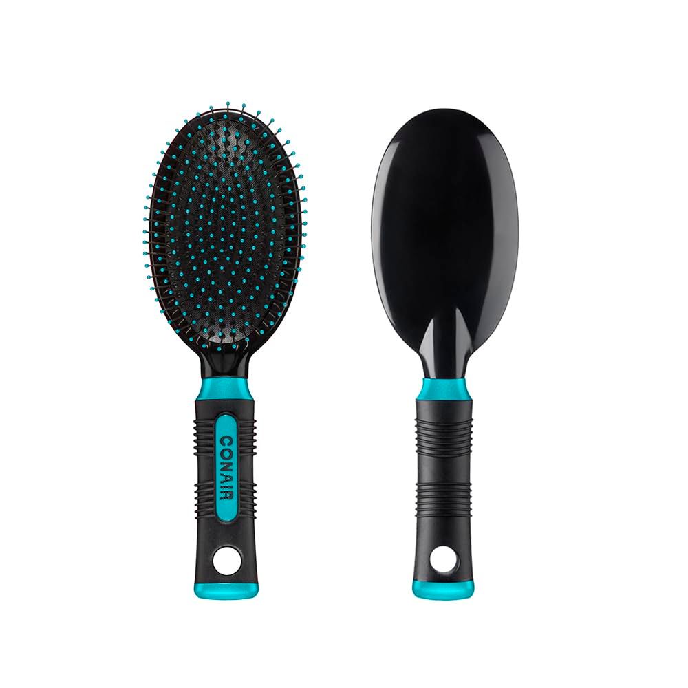 Conair Salon Results Hairbrush for Men and Women - Detangling Hair brush - Hairbrush for all hair types - Wire Bristles and Cushion Base