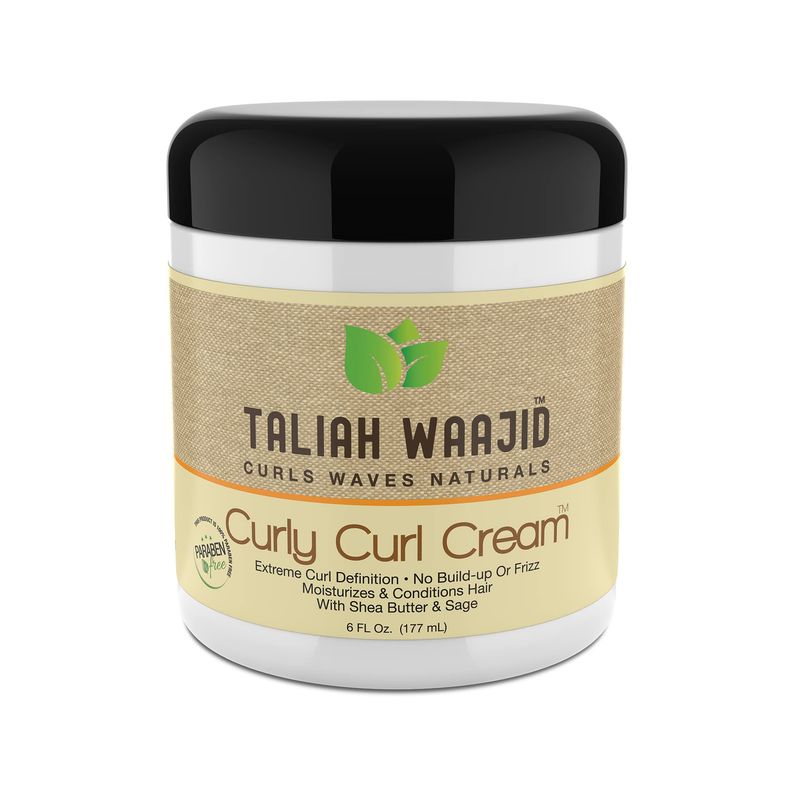Taliah Waajid Curls Waves Natural - Curly Curl Cream | Extreme Curl Definition Hair Styling Gel | No Build-up or Frizz | 100% Paraben Free | Shea Butter &amp; Sage - 6oz