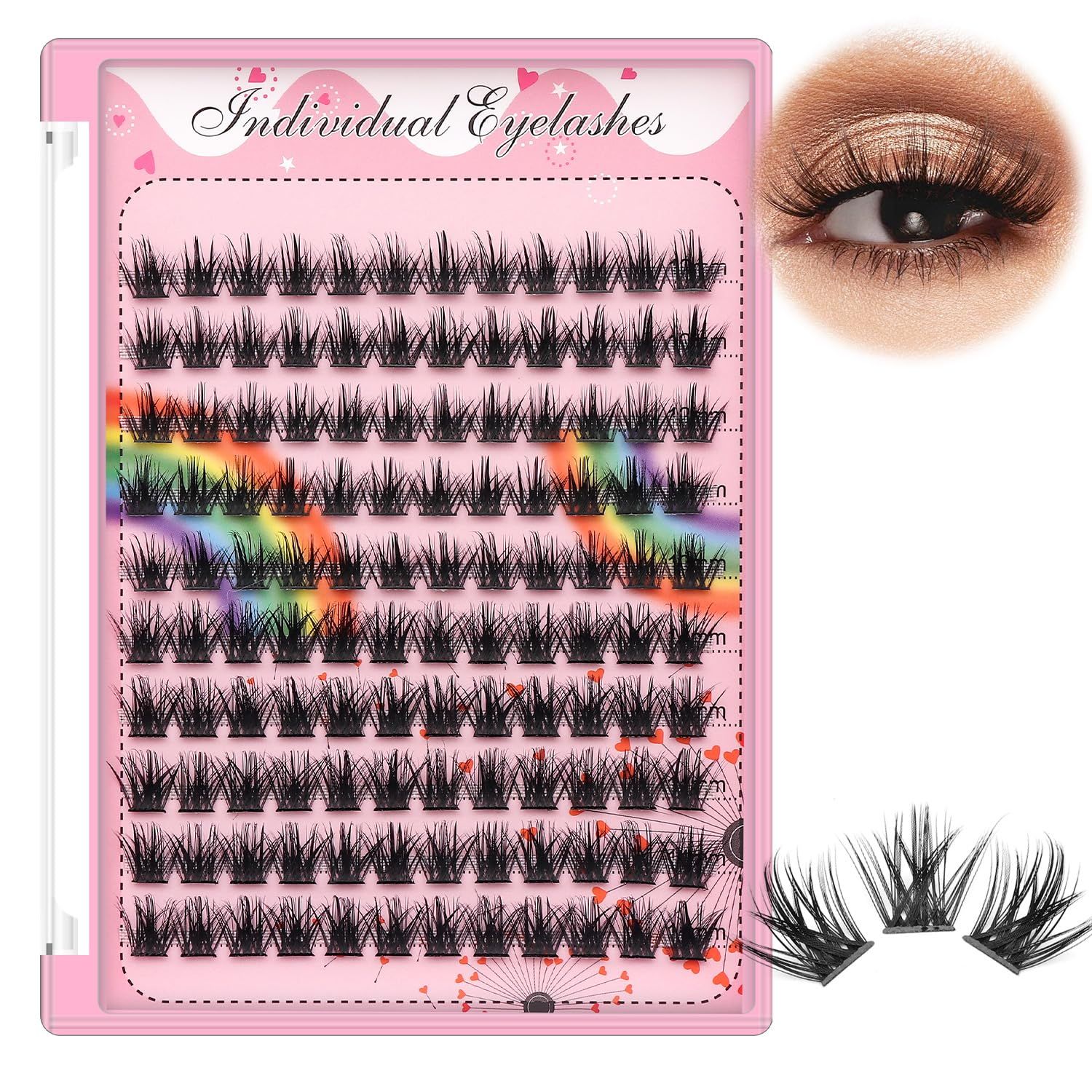 Bodermincer Lashes Clusters 1012mm1214mm1416mm1618mm10-12-14-16mm14-16-18mm Mixed and 8-20mm to Choose Lashes Extension Kit lash Clusters Lashes Wispy Eyelash Extension (1214mm Mixed)